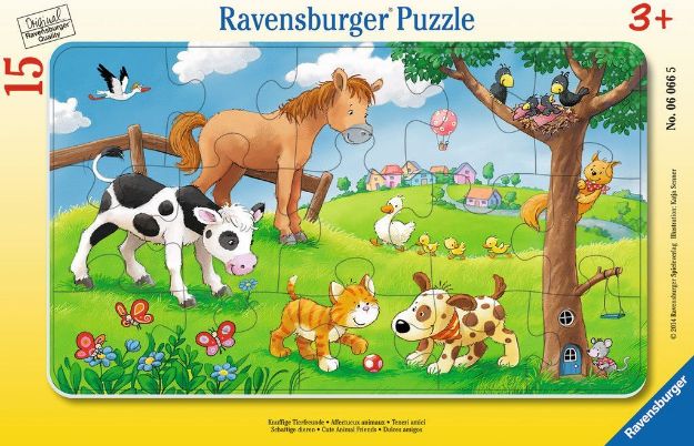 Bild von Ravensburger 06066 Rahmenpuzzle Knuffige Tierfreunde 15 Teile
