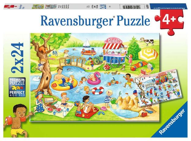 Bild von Puzzle 2x24T Freizeit am See - 05057