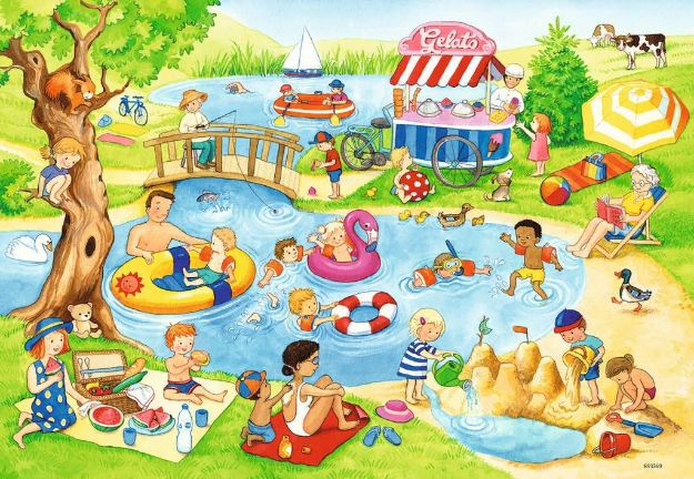 Bild von Puzzle 2x24T Freizeit am See - 05057