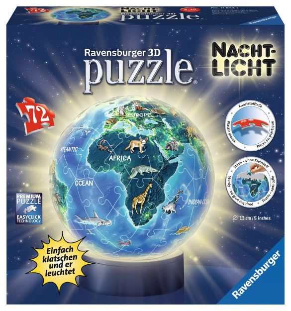 Bild von Puzzleball 72T Erde im Nachtdesign Nachtlicht - 11844