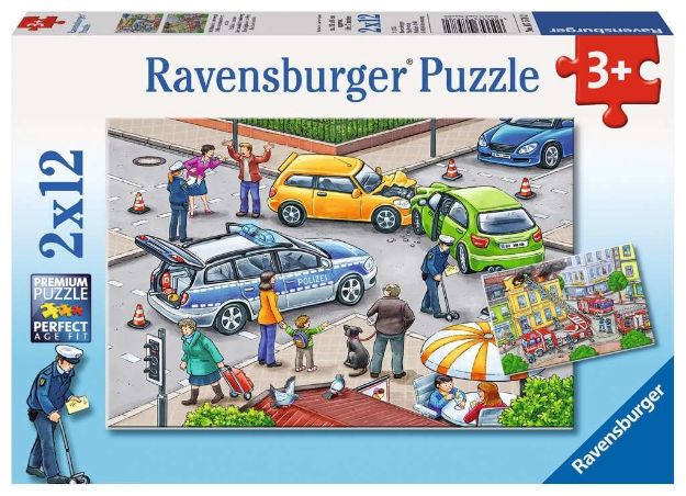 Bild von Ravensburger 07578 Puzzle Mit Blaulicht unterwegs 2 x 12 Teile