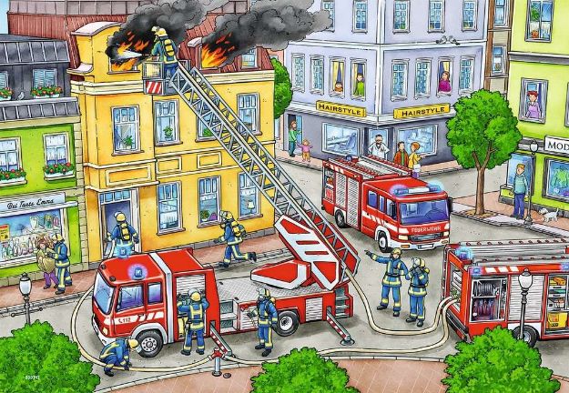 Bild von Ravensburger 07578 Puzzle Mit Blaulicht unterwegs 2 x 12 Teile