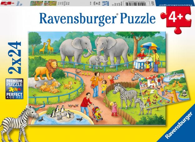 Bild von Puzzle 2x24T Ein Tag im Zoo - 07813