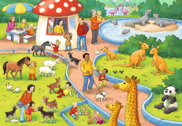 Bild von Puzzle 2x24T Ein Tag im Zoo - 07813