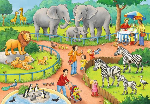 Bild von Puzzle 2x24T Ein Tag im Zoo - 07813