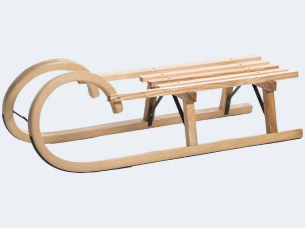 Bild von Gebirgsrodel 100cm Esche Lattensitz natur lackier - 07100