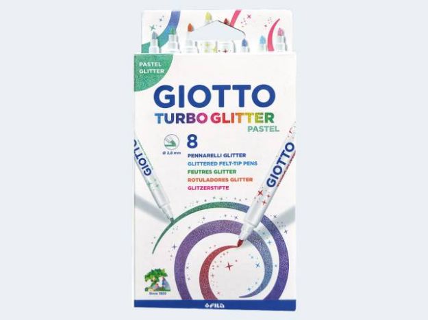 Bild von 8 Giotto Turbo Glitter Pastel Fasermaler - 426300