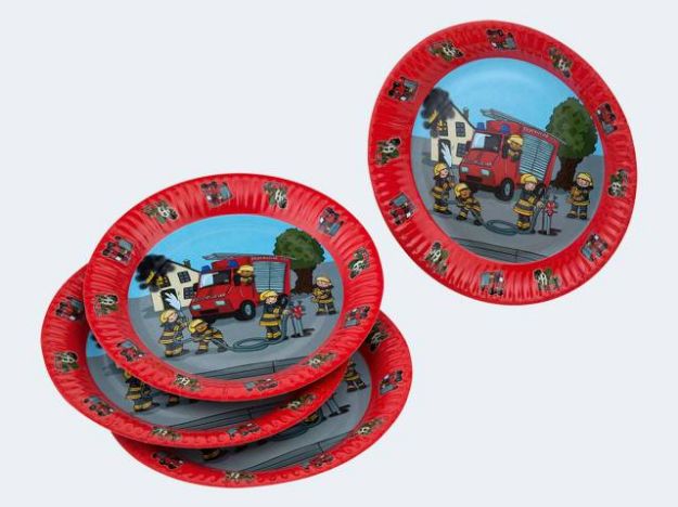 Bild von 8 Papp-Teller Feuerwehr 23cm - 19500