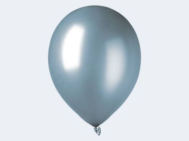 Bild von 7 Luftballon metallic Silber 30cm - 12077