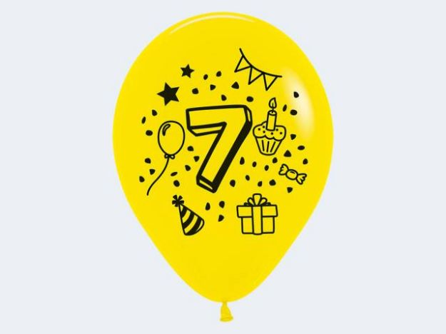 Bild von 7 Luftballon "7" bunt 30cm - 12417