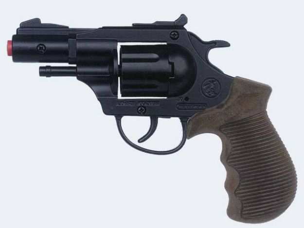 Bild von 12-Sch Pistole schwarz Metall Sound (Police) - 38/6