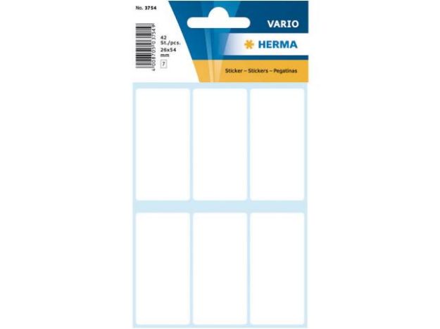 Bild von Haftetiketten 26x54 weiss - Eine Verkaufseinheit = 10 Stück - 3754