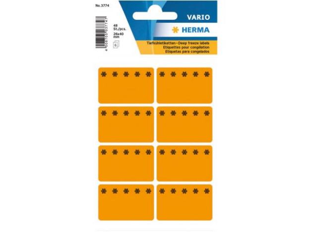 Bild von Tiefkühl-Etiketten 3774 leuchtorange 48 Stück - Eine Verkaufseinheit = 10 Stück