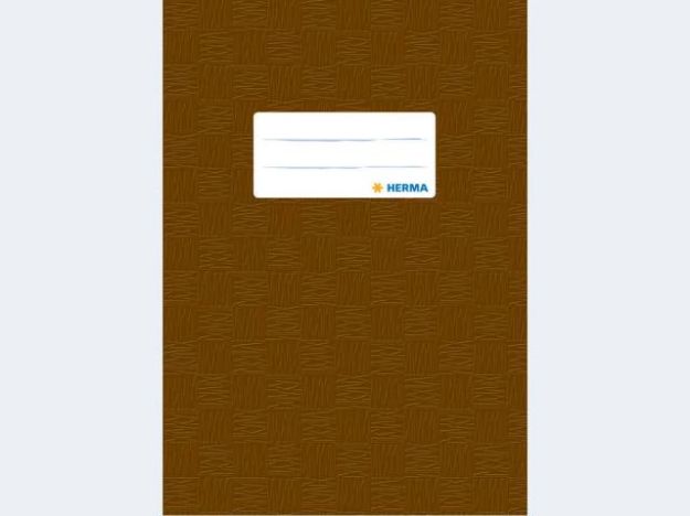 Bild von Heftschoner A5 braun m Schild und Bastprägung - Eine Verkaufseinheit = 25 Stück - 7427