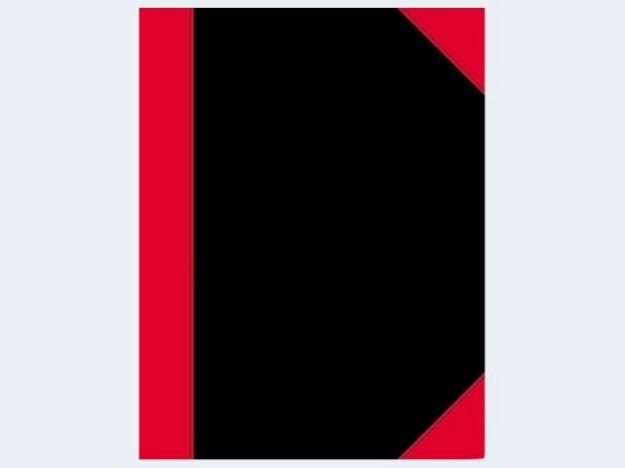 Bild von Kladde A5/96Bl kariert schwarz/rot holzfrei weiss - 100302817