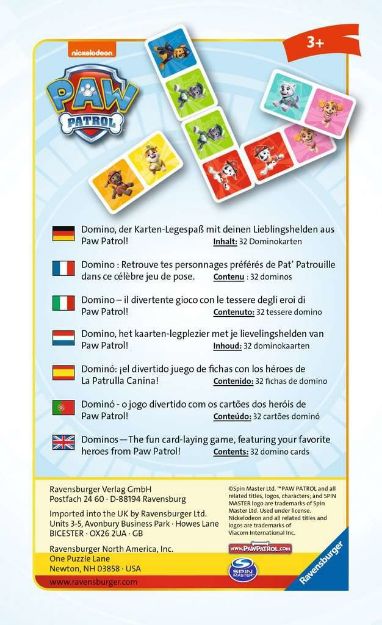 Bild von Paw Patrol Domino 3-6J Mitbringspiel - 20845-6