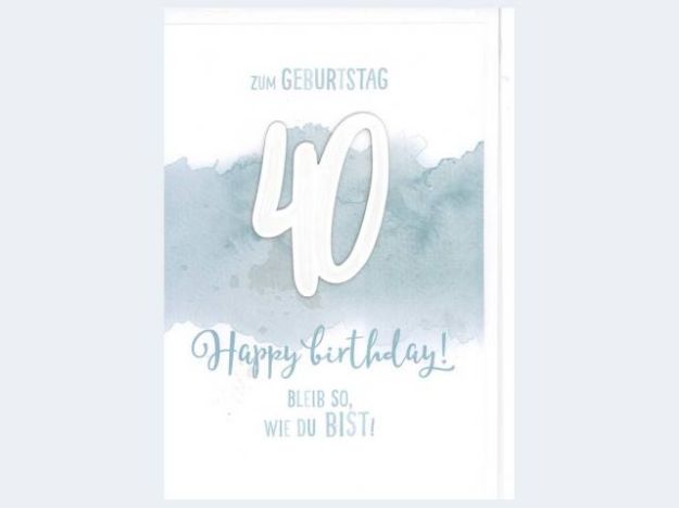 Bild von Zahlengeburtstag 40 schlicht hellblau - Eine Verkaufseinheit = 5 Stück - 52-9340