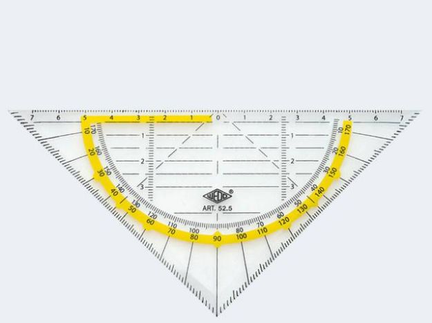 Bild von Milan Geodreieck 22cm mit abnehmbarem Griff - Eine Verkaufseinheit = 10 Stück - 562