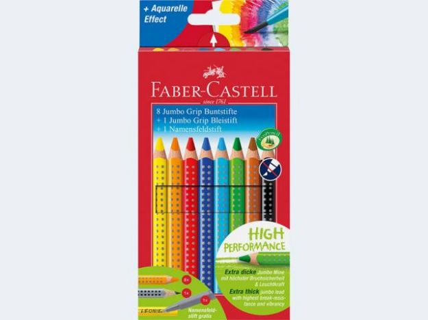 Bild von 8 Farbstifte Jumbo Grip m Blei-/Namensfeldstift - 280921