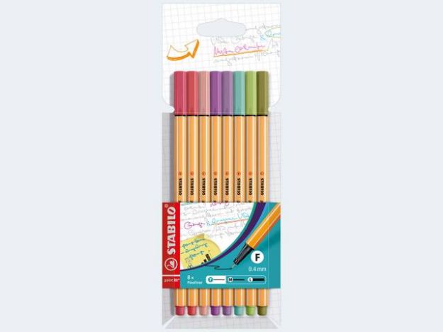 Bild von Fineliner - STABILO point 88 - 8er Pack - mit 8 verschiedenen Farben - 88/8-04