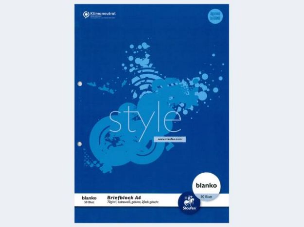 Bild von Briefblock A4/50 Lin20 2 Löcher 70g blanco - Eine Verkaufseinheit = 10 Stück - 608743000