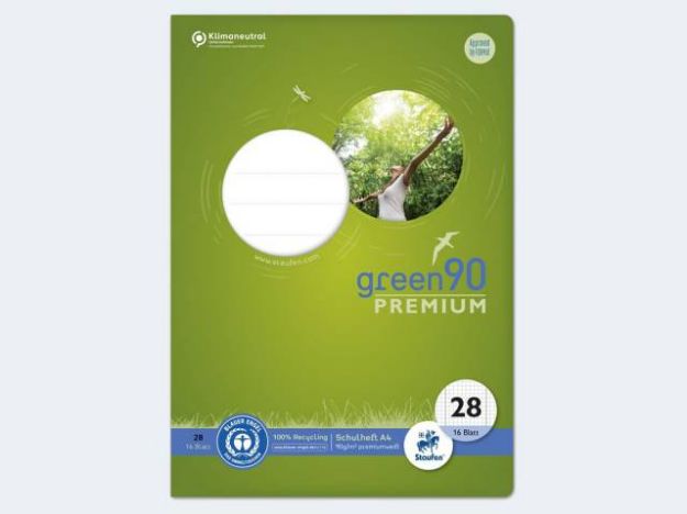 Bild von Heft Green 90 A4/16 Lin28 90g kar. m.Randlinien - Eine Verkaufseinheit = 10 Stück - 040782028