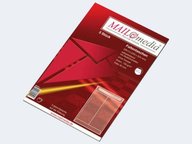 Bild von 5 Versandtaschen C4 braun 130g hk 40mm Falte - 380057