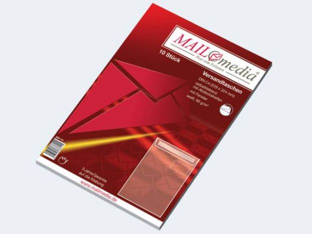 Bild von 10 Versandtaschen C4 weiss 90g hk m Fenster - 38611/0