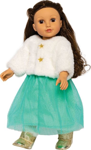 Bild von Puppen-Plüschjacke ''Yuki'' mit Tüllrock, Gr. 35-45 cm - 2370