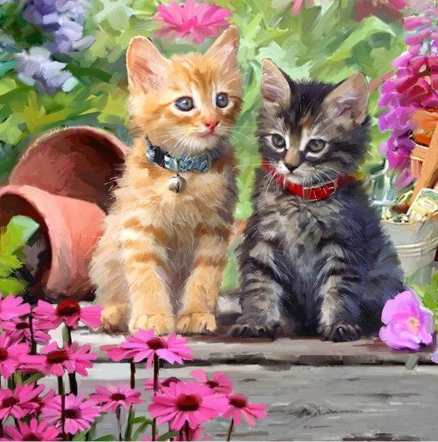 Bild von Crystal Art Katzenfreunde 18x18cm - CCK-A53