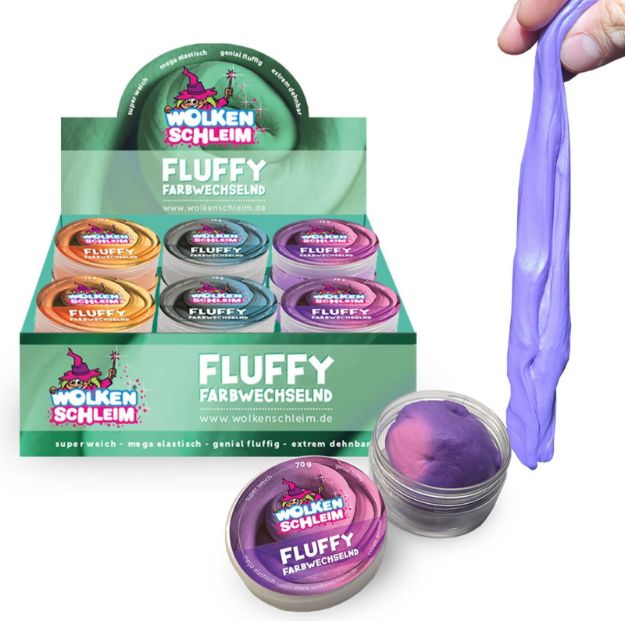Bild von Wolkenschleim® Fluffy farbwechselnd 70g - Eine Verkaufseinheit = 12 Stück - 20846