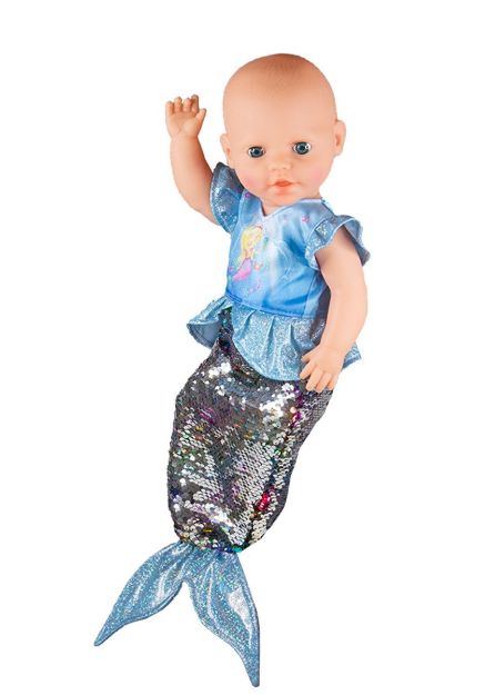 Bild von Puppen-Outfit ''Meerjungfrau Ava'' mit Wendepailletten, Gr. 35-45 cm - 2920