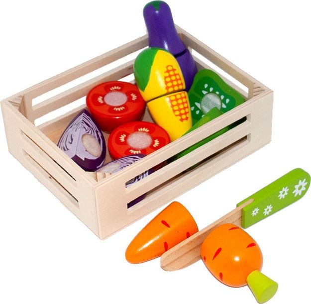 Bild von Gemüse zum Schneiden in Holzkiste - 0968.2