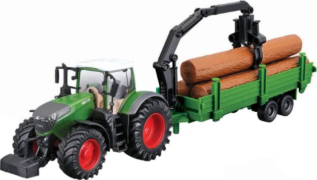 Bild von Bburago Traktor Fendt 10cm Holztansporter Friktion - 18-31677