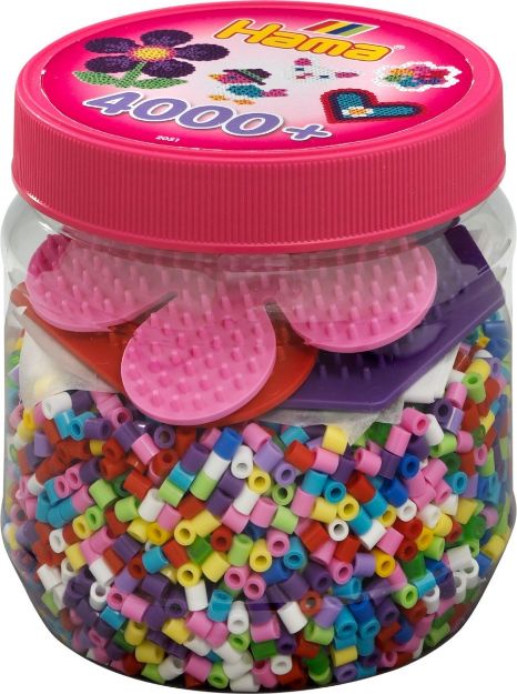 Bild von Hama® Bügelperlen Midi - Dose pink - 3 Stiftplatten, 4000 Stück - 2051
