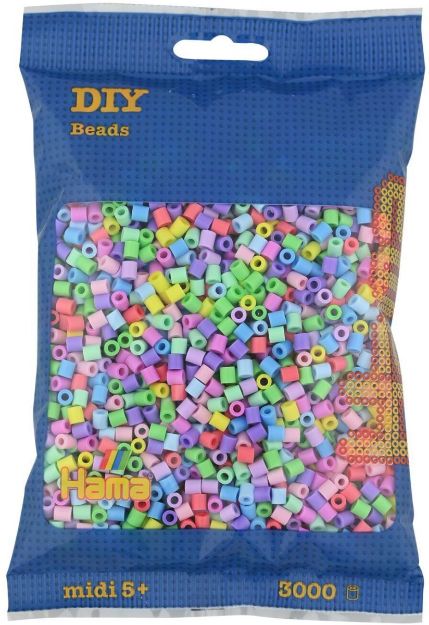 Bild von Hama® Bügelperlen Midi - Pastell Mix 3000 Perlen (6 Farben) - 201-50