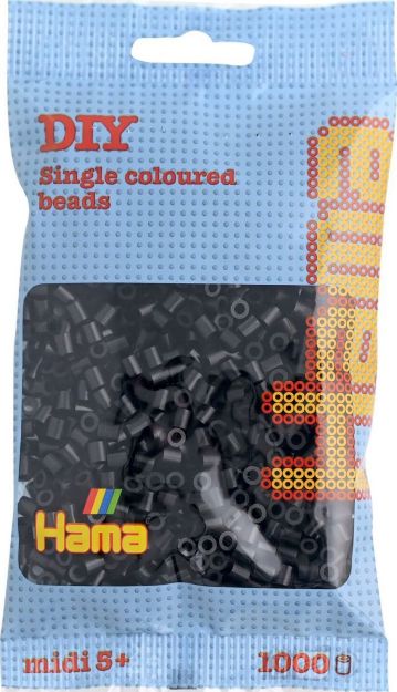 Bild von Hama® Bügelperlen Perlen, schwarz, 1.000 Stück - 207-18