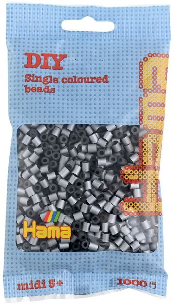 Bild von Hama® Bügelperlen Midi - Silber 1000 Perlen - 207-62