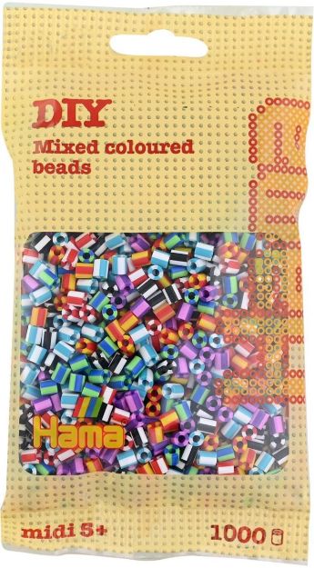 Bild von Hama® Bügelperlen Midi - gestreift Mix 1000 Perlen (6 Farben) - 207-90