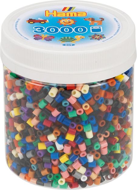 Bild von Hama® Bügelperlen Dose Volltonmix 3.000 Perlen - 209-67