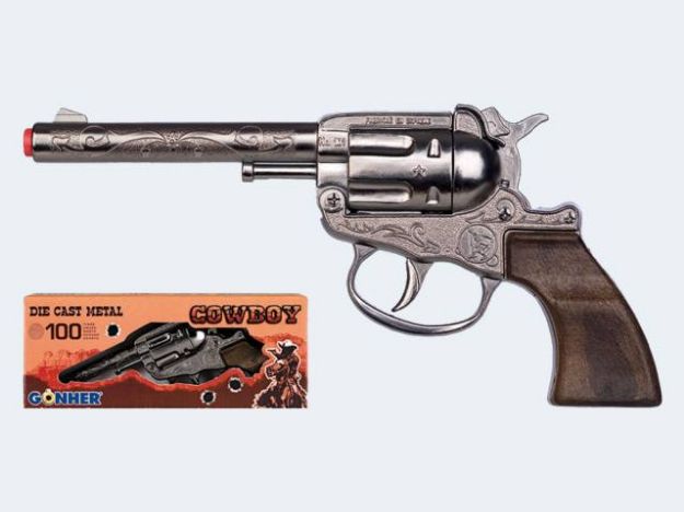 Bild von 100-Sch Pistole Zar 18cm silber Metall Langlauf - 101/0-R