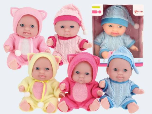 Bild von Babypuppe 14cm mit Flasche - Ein Stück wird nach dem Zufallsprinzip zugesendet! - 02412Z