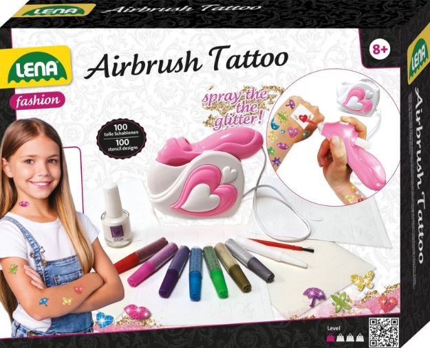 Bild von Lena Airbrush Tattoo Studio 7 Stifte 100 Schablone - 42443
