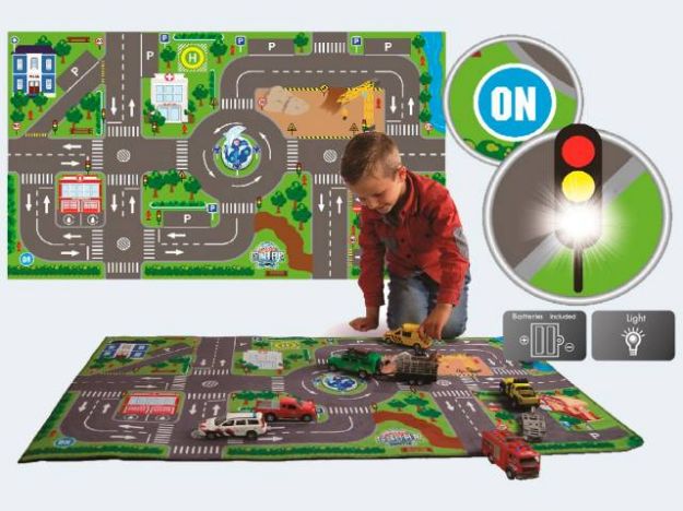 Bild von Spielteppich 70x120cm mit 10 Ampeln inkl. Batterie - 570271