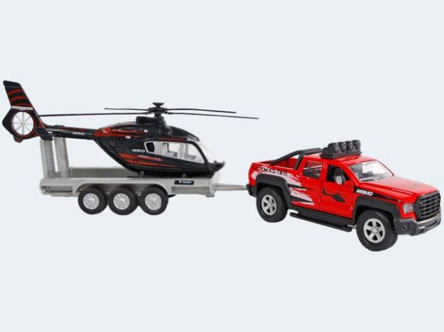 Bild von Geländewagen mit Anhänger und Hubschrauber 35cm - 520249
