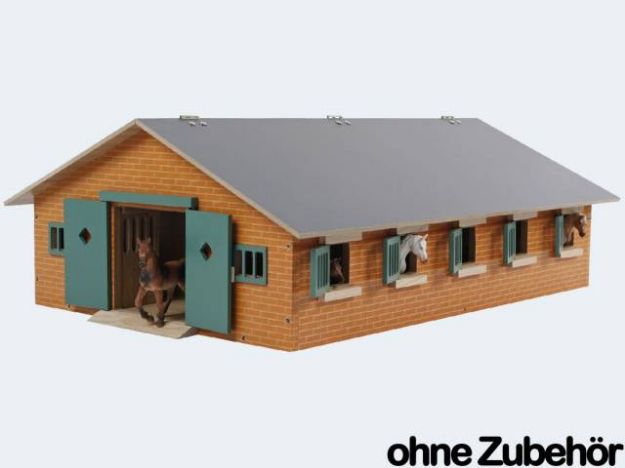 Bild von Farm Pferdestall 1:32 9Boxen 66x40 Holzbausatz - 610544
