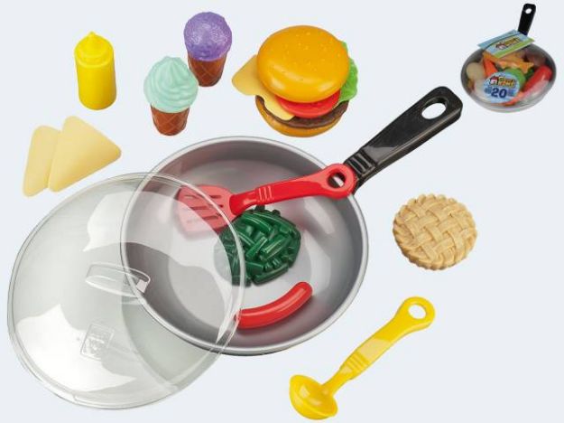 Bild von Pfanne 30cm mit Lebensmittel mit Kelle - Pro Bestellung wird eine von 2 Varianten per Zufallsprinzip zugesendet! - 45014