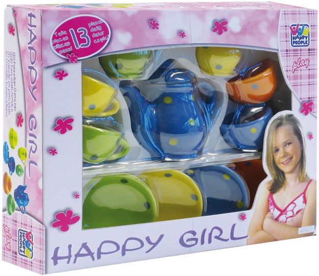 Bild von Porzellan Geschirr 13-teilig bunt bemalt - 47407