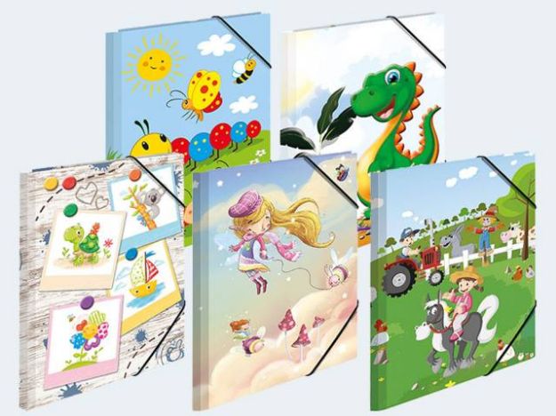 Bild von 10 Sammelmappen A4 Kindrergarten Karton - verschiedene Motive - 19792