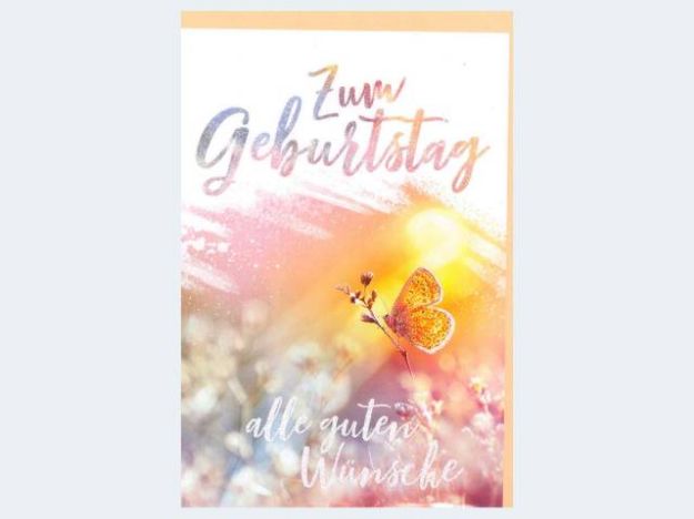 Bild von Geburtstag Schmetterling Sonne glitzer - Eine Verkaufseinheit = 5 Stück - 51-1177